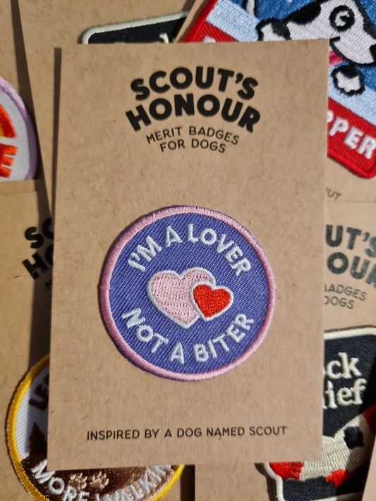 Scouts Honour Merit Badge - I'm Not a Biter I'm a Lover